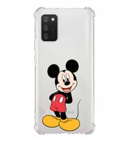 Samsung Galaxy A02s  Köşe Korumalı Antişok Kapak Mickey Mouse Tasarımlı Şeffaf  Kılıf