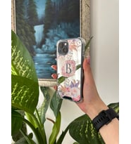 Aynalı Çiçek Tasarımlı Harf Iphone Telefon Kılıfı