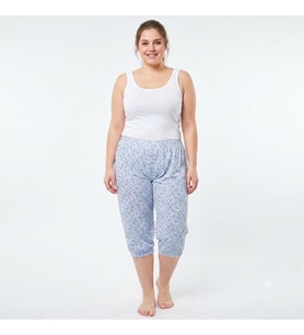 ES Eyüp Selda Yazlık Büyük Beden Kısa Lastikli Anne Pijama Altı