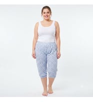ES Eyüp Selda Yazlık Büyük Beden Kısa Lastikli Anne Pijama Altı
