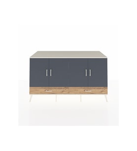 Kronos Konsol 6 Raflı 2 Çekmeceli 4 Kapaklı 176x59x99 Aytaşı-Antrasit/Çam