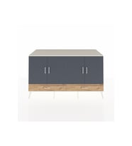 Kronos Konsol 6 Raflı 2 Çekmeceli 4 Kapaklı 176x59x99 Aytaşı-Antrasit/Çam