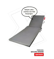 XPERMATE Fermuarlı Şezlong Minderi Su itici Kumaş Katlanır Şezlong Minderi Katlanabilir Plaj Minderi 60x180x5 (Antrasit)