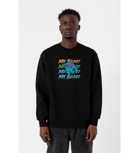 Mr Beast Lettern Siyah Erkek 2ip Sweatshirt