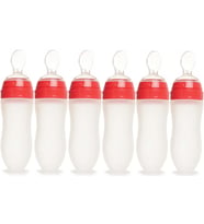 Bebedor Silikon Kaşıklı Biberon 120ML +6 Ay Şeffaf (Kod:7509) (6 Lı Set)