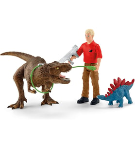 Schleich 41465 Tyrannosaurus Saldırısı Oyuncak Figürü, Çok Renkli (Krem)