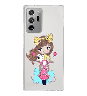 Samsung Galaxy Note 20 Ultra Kamera Korumalı Kapak Vespagirl Tasarımlı  Şeffaf Kılıf