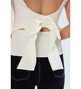 Sırt Fiyonklu Bluz Fitted Kalıp %88 Polyester Yazlık Casual Şık Görünüm Trend Tasarım