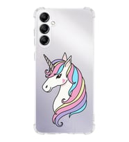Samsung Galaxy A14 Uyumlu Köşe Korumalı Antişok Kapak Unicorn Tasarımlı Şeffaf Silikon Kılıf