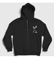 Presmono Unisex Siyah X Album Los Angeles Fermuarlı Kapüşonlu Sweatshirt 433490tt