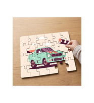 Yeşil Araba Tasarımlı 24 Parça Ahşap Çocuk Puzzle MPK0521