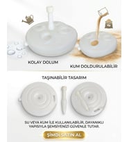Şemsiye Bidonu  Gölgelik Bidonu Beyaz Renkli  20 LT Hacimli
