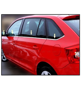 Skoda Rapid Spaceback Krom Cam Çıtası 8 prç. 2013 ve üzeri Paslanmaz Çelik