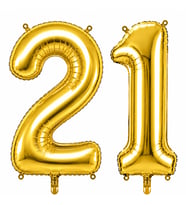 21 Rakam Folyo Balon Altın Rengi (76 cm)