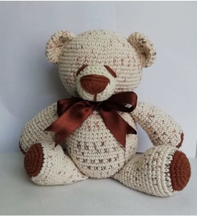 Alacalı Ayı Amigurumi Organik Oyuncak