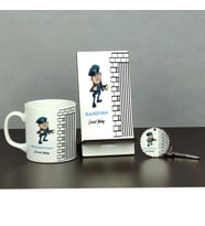 Gardiyan Üçlü Set (Kupa + Telefon Standı + Anahtarlık)
