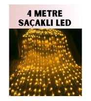 Mey İthalat® 4 Metre Icicle Şelale Led Yılbaşı Perde Işık Sıcak Ambiyans