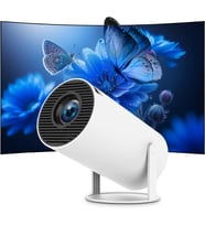 Mini Taşınabilir Projektör 4K 1080P Full HD Android 11 ve Netflix ile uyumlu, WiFi 6, BT 5.0, 180° Dönme, Otomatik Trapez Düzeltmeli Küçük Ev Sineması Projektörü