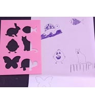 3D Baskı Hayvan Figürleri Çizim Şablonu - Çoklu Desen Kalıbı - Pembe