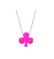 Bella Gloria Pembe Opal Maça Gümüş Kolye (GK00286)