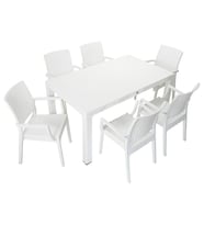 Mandella Elit Rattan 90x150 Elit Koltuk Masa Takımı BEYAZ