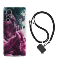 Xiaomi 12 Lite Kılıf Resimli Boyun Askılı İpli Desenli Silikon Pink Green Cloud 1306