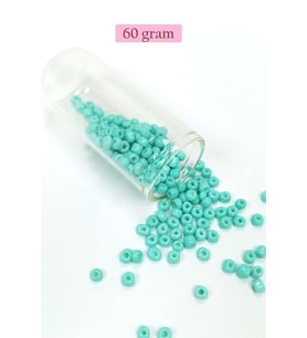 Dökme Cam Kum Boncuk Büyük Boy (6/0) 4 mm - 60 Gram - Açık Yeşil - BNC124