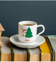 Noel Baba Yeni Yıl Türk Kahvesi Fincanı Kişiye Özel