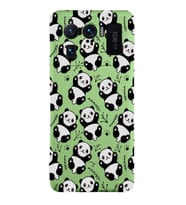 Xiaomi Mi11 Ultra Uyumlu Lansman Kılıf Panda Tasarımlı İçi Kadife Kapak-Yeşil (Şeffaf)
