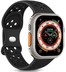 Apple Watch Series 10 42mm için Kordon Rainbow Band Siyah [Watch Series 10 42mm ile Uyumlu Kordon - Siyah]