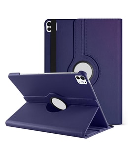 Microsonic Apple iPad Pro 11 2024 Kılıf (A2836-A2837) 360 Rotating Stand Deri Lacivert