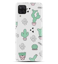 Kılıfland Samsung Galaxy A12 Kılıf Silikon Resimli Kapak Cactus Pattern Stok 901