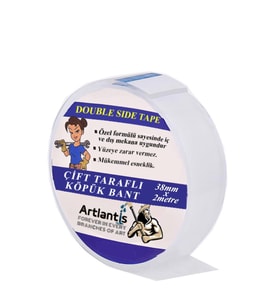 Çift Taraflı Bant Köpük Bant 38mm x 2mt 1 Adet Çerçeve Tablo Halı Yapıştırma Bandı İç Ve Dış Mekan Süper Güçlü Köpük Bant