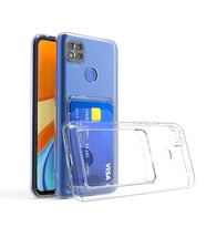 Xiaomi Redmi 9C Uyumlu Kılıf Kartlıklı Şeffaf Zore Setra Clear Silikon Kapak