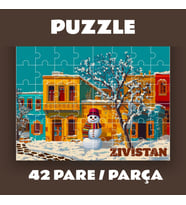 Pazil Bi Kurdî Zivistan Kış - Kürtçe Puzzle Yapboz (42 Pare/Parça - A4) (Çok Renkli)