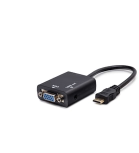 Mini Hdmi To Vga Ses Çıkışlı Görüntü Dönüştürücü - Siyah HDX7762