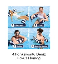 Fileli Premium Deniz Havuz Hamağı 4 Fonksiyonlu Havuz Deniz Yatağı 130x70 cm