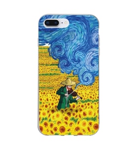 Iphone 7 Plus ve 8 Plus Uyumlu Vincent Van Gogh Tasarımlı Şeffaf Telefon Kılıfı