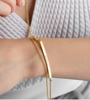 925 Ayar Gümüş Gold İsimli Tektaş Bileklik