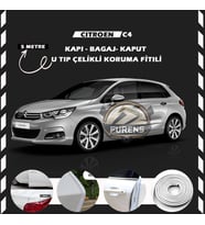Citroen C4 Oto Araç Kapı Koruma Fitili 5metre Parlak Beyaz Renk