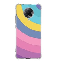 Xiaomi Poco F2 Pro Köşe Korumalı Antişok Kapak Renk Cümbüşü Tasarımlı Şeffaf Silikon Kılıf