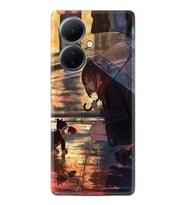 Vivo V29 Lite Kılıf Silikon Desen Özel Seri Kız ve Kedi 1762
