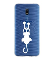 Xiaomi Redmi 8A Uyumlu Kapak Çizgi Kedi Tasarımlı Şeffaf Silikon Kılıf