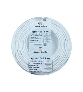 ÖZNUR 100MT 3X1,5MM TTR BAKIR ELEKTRİK KABLOSU BEYAZ