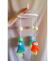 Ahtapot Dönence Amigurumi Organik Oyuncak