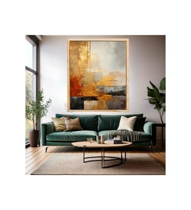 Soyut Şık ve Sade Ahşap Çerçeveli MDF Tablo Modern Tablo Salon Tablosu Ev Dekorasyon Duvar Tablosu (Ahşap)