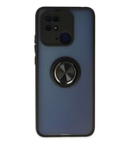 Redmi 10C Kılıf Montreal Yüzüklü Silikon Kapak - Siyah