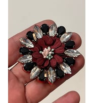 6X6 CM ÜTÜ İLE YAPIŞAN TAŞLI BONCUKLU ÇİÇEK AAPLİK AARMA YAMA