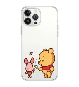 Iphone 12 Pro Uyumlu Pooh & Piglet Tasarımlı Şeffaf Telefon Kılıfı