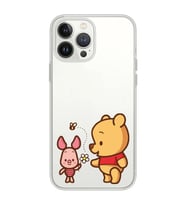 Iphone 12 Pro Uyumlu Pooh & Piglet Tasarımlı Şeffaf Telefon Kılıfı